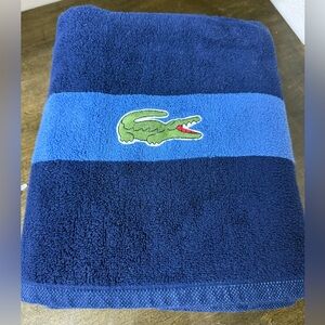 Set of 2 New Navy Blue Lacoste Bath Towels